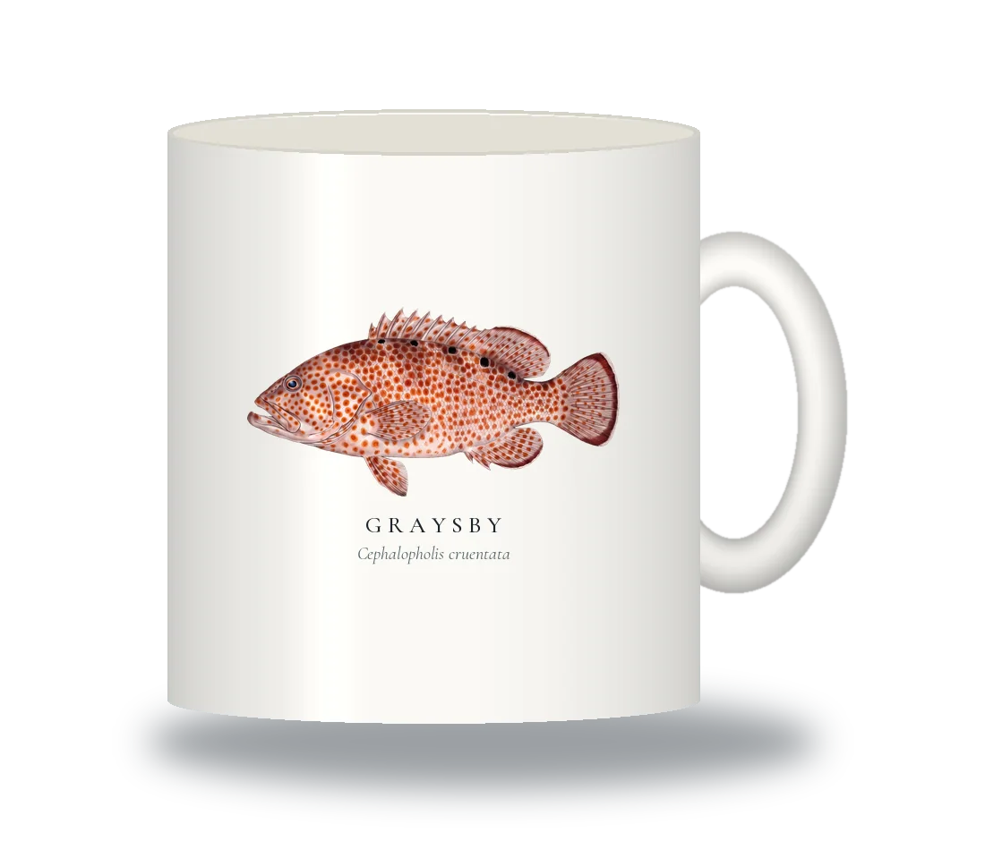 Ceramic Mug with Graysby illustration