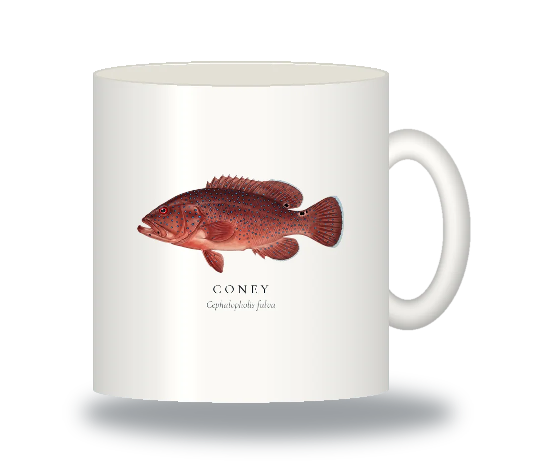 Ceramic Mug with Coney illustration