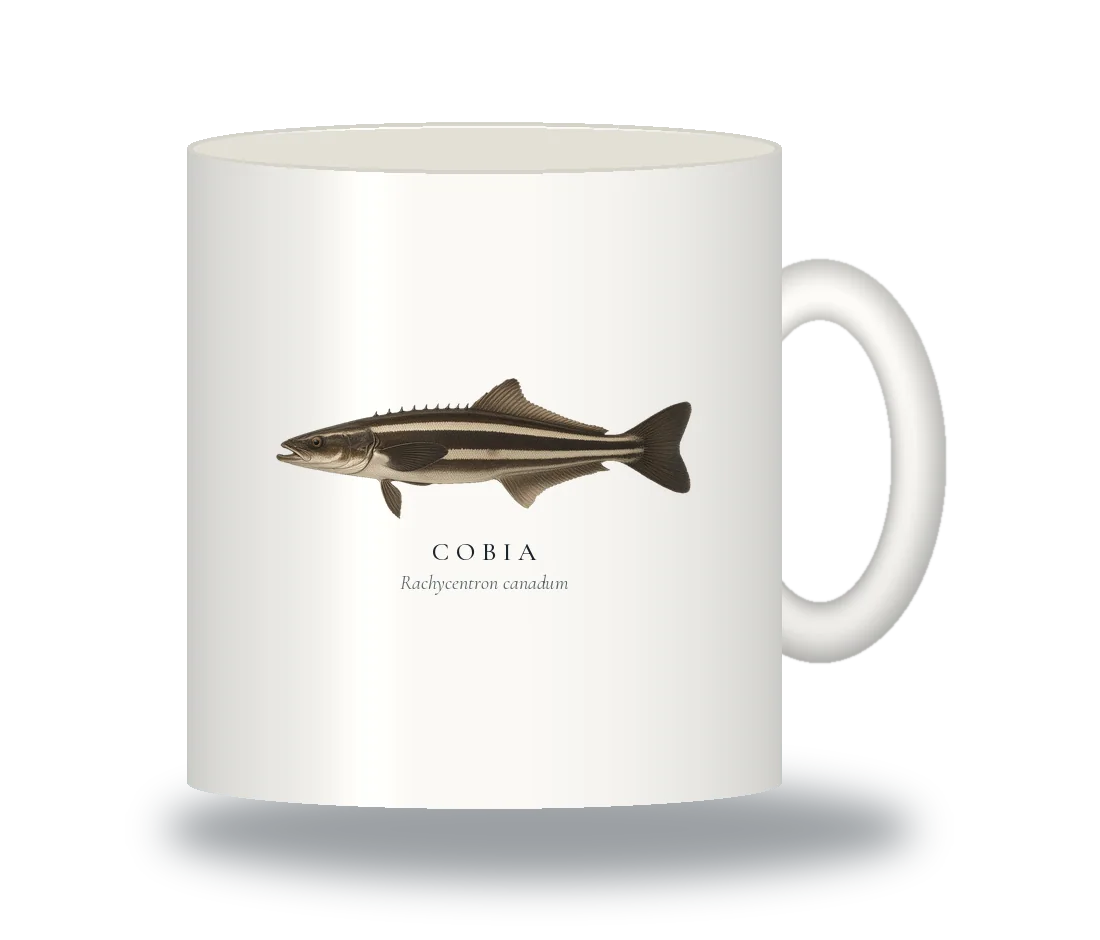 Ceramic Mug with Cobia illustration
