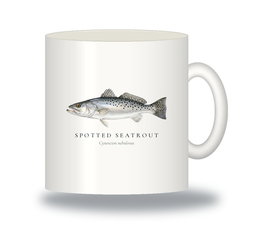 Ceramic Mug with Spotted Seatrout illustration