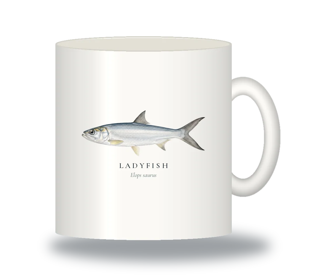 Ceramic Mug with Ladyfish illustration