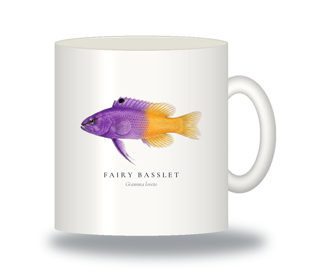 Ceramic Mug with Fairy Basslet illustration