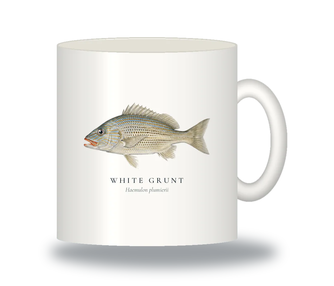 Ceramic Mug with White Grunt illustration