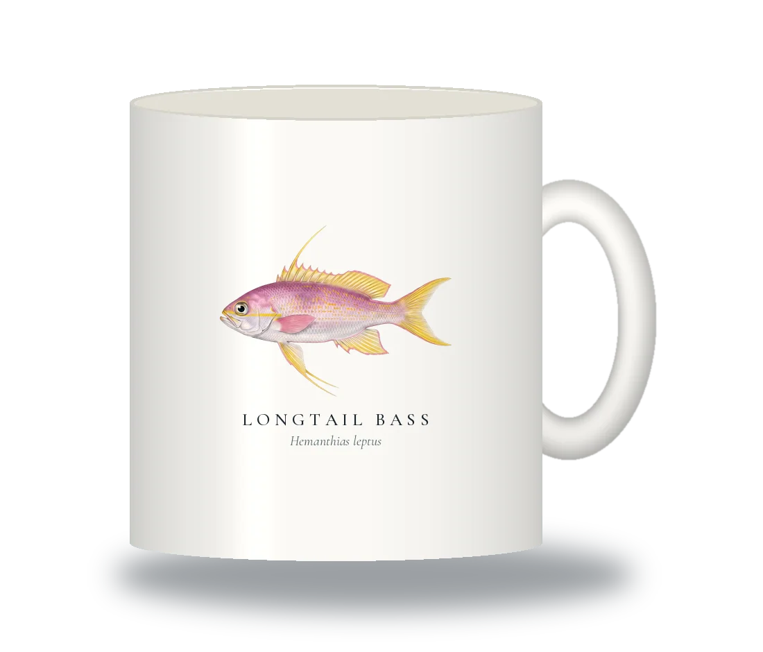 Ceramic Mug with Longtail Bass illustration