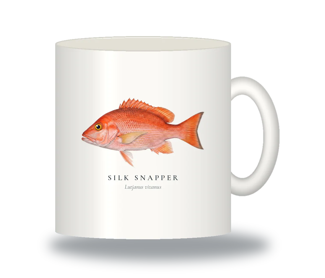 Ceramic Mug with Silk Snapper illustration