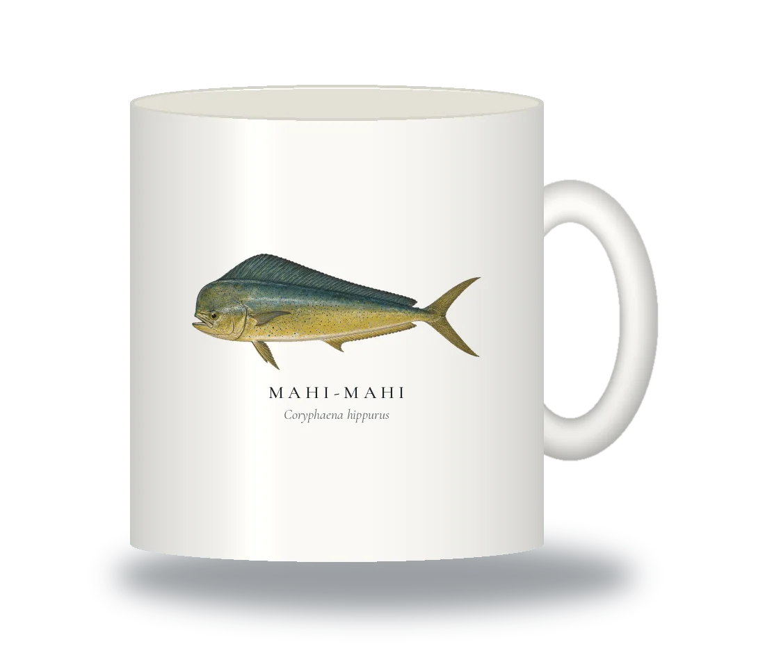 Ceramic Mug with Mahi-mahi illustration