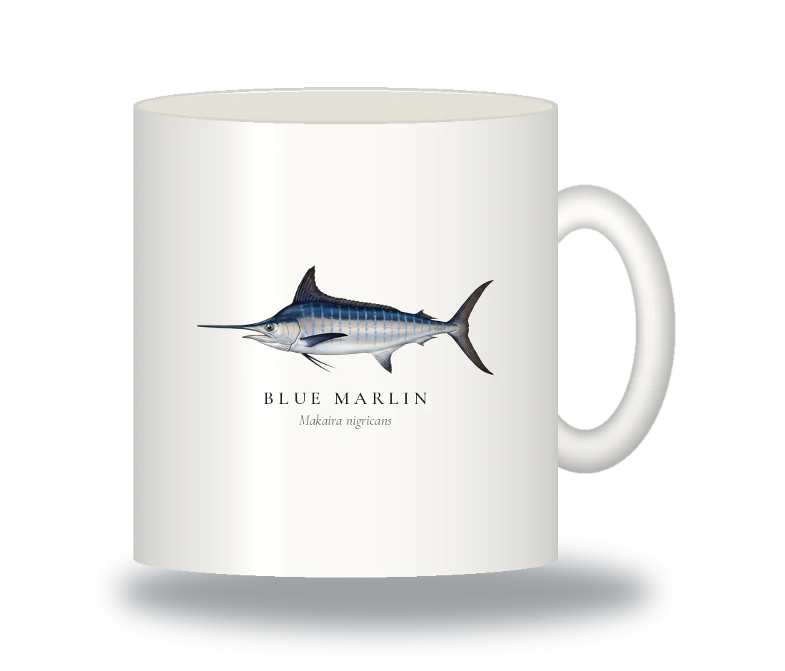 Ceramic Mug with Blue Marlin illustration
