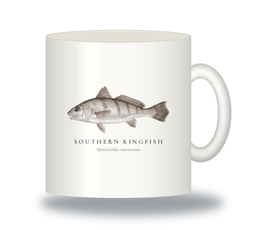 Ceramic Mug with Southern Kingfish illustration