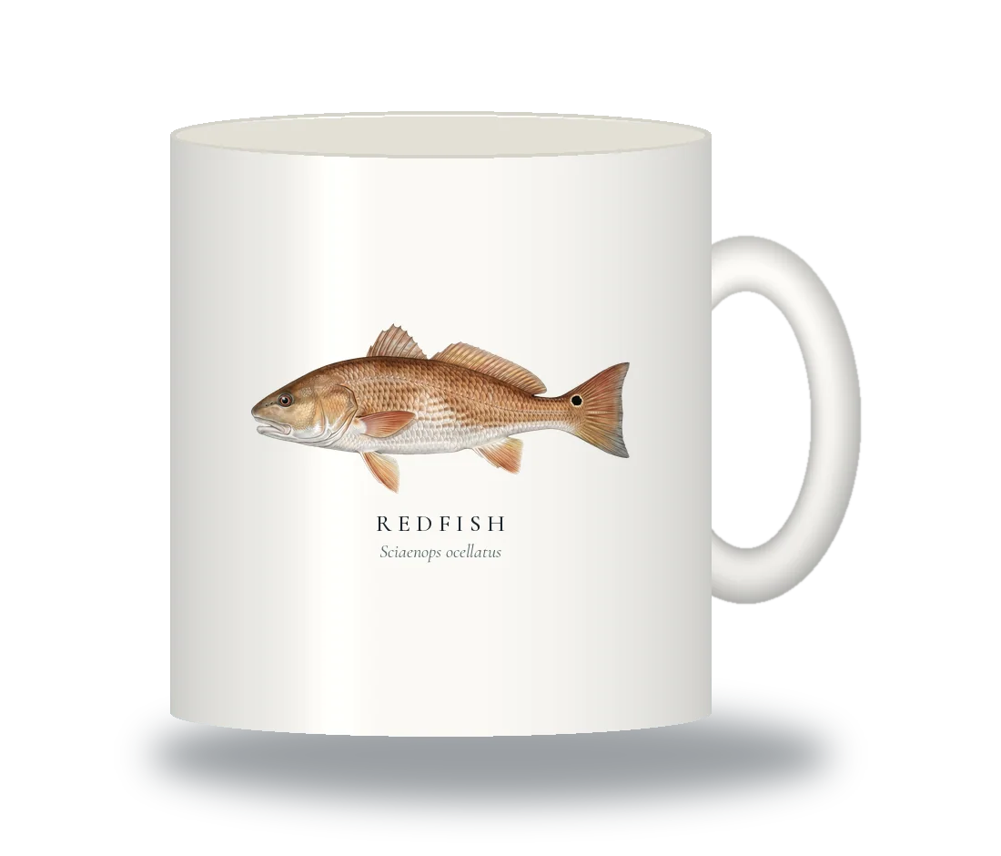 Ceramic Mug with Redfish illustration