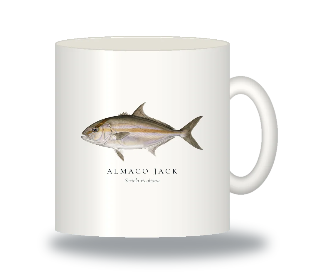 Ceramic Mug with Almaco Jack illustration