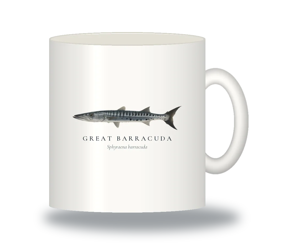 Ceramic Mug with Great Barracuda illustration