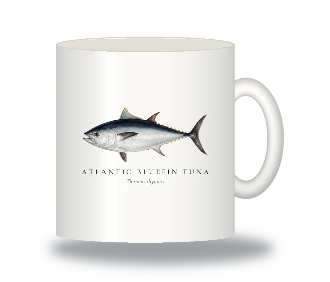 Ceramic Mug with Atlantic Bluefin Tuna illustration