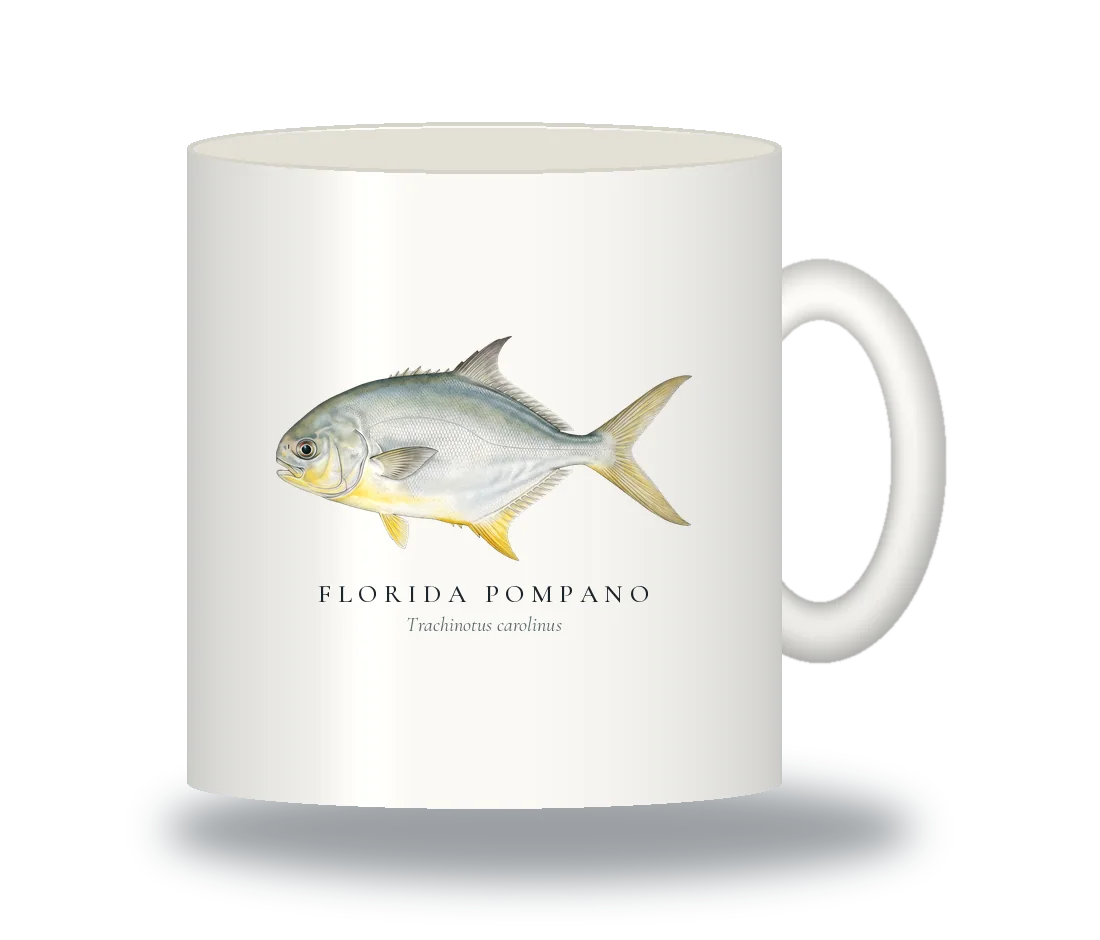 Ceramic Mug with Florida Pompano illustration