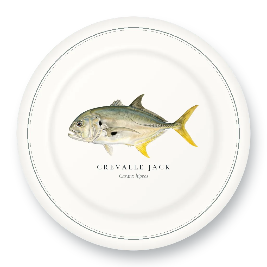 Dinner Plate with Crevalle Jack illustration