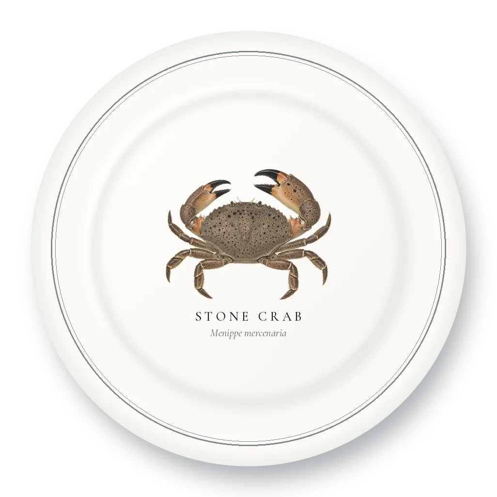 Dinner Plate with Stone Crab illustration