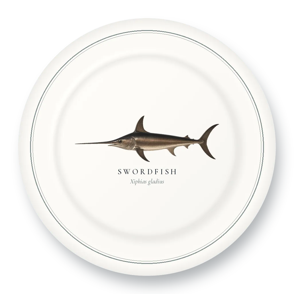 Dinner Plate with Swordfish illustration