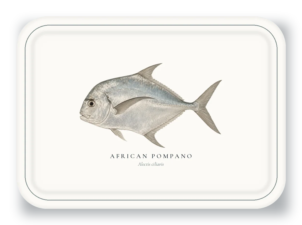 Serving Platter with African Pompano illustration