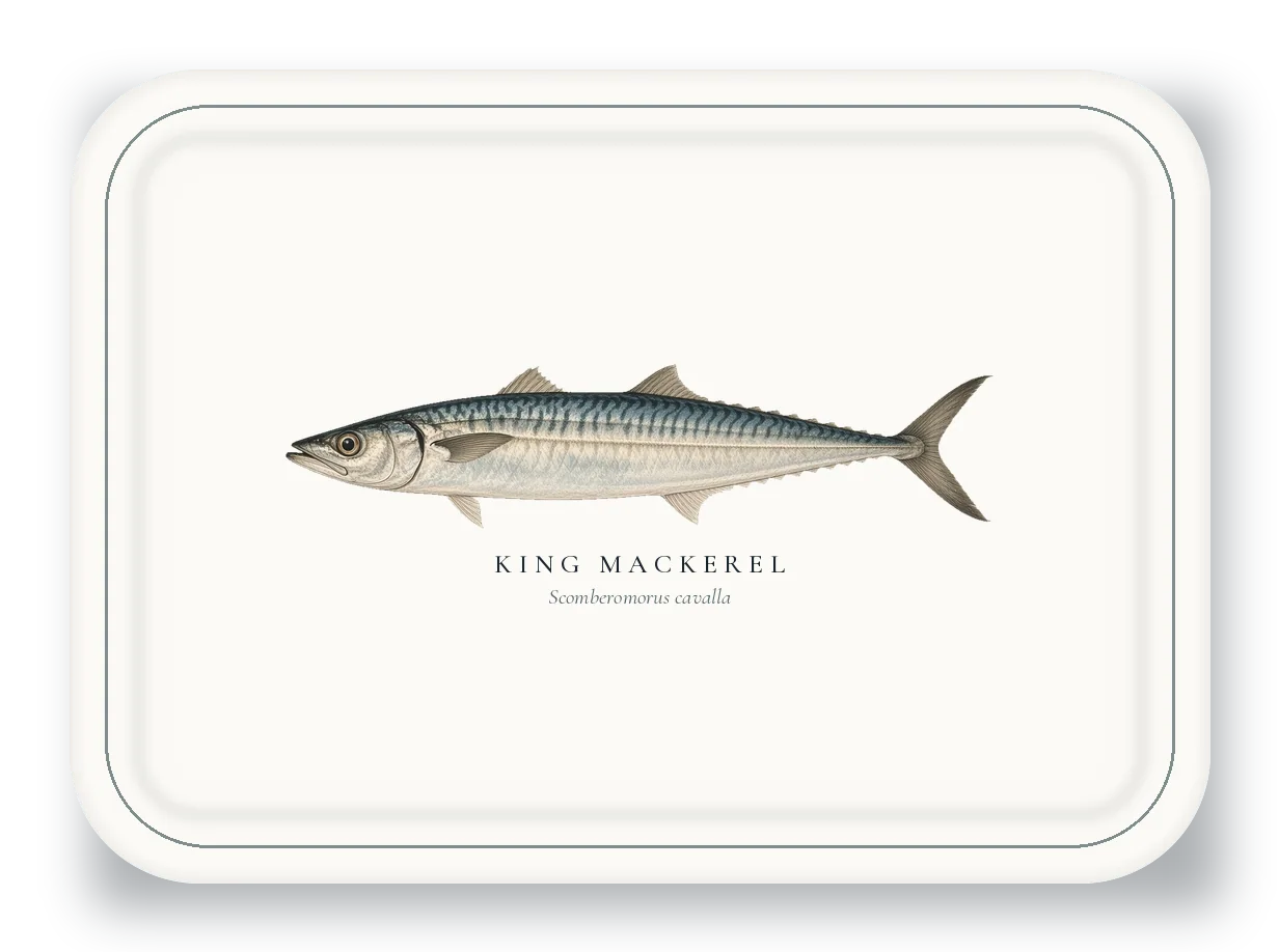 Serving Platter with King Mackerel illustration