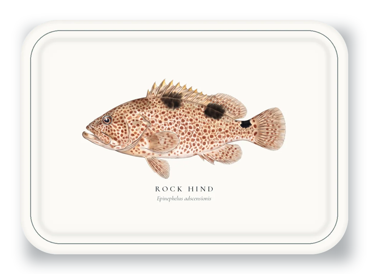 Serving Platter with Rock Hind illustration